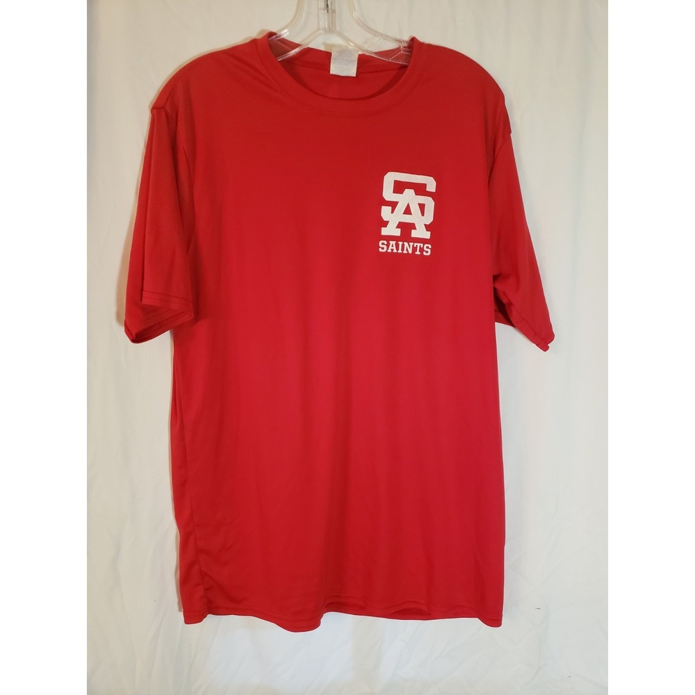 Mens Port Co Red Saints Performance Tee Size L